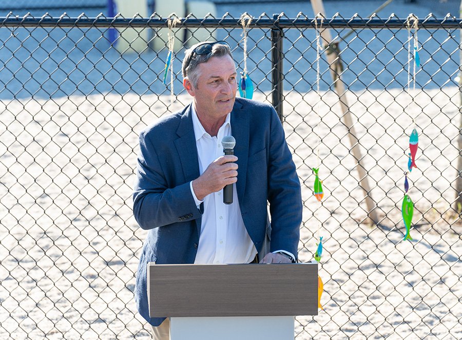 Jeff Moore speaking at the ribbon cutting celebration for the Suncoast Humane Society Soderberg Campus, January 9, 2025